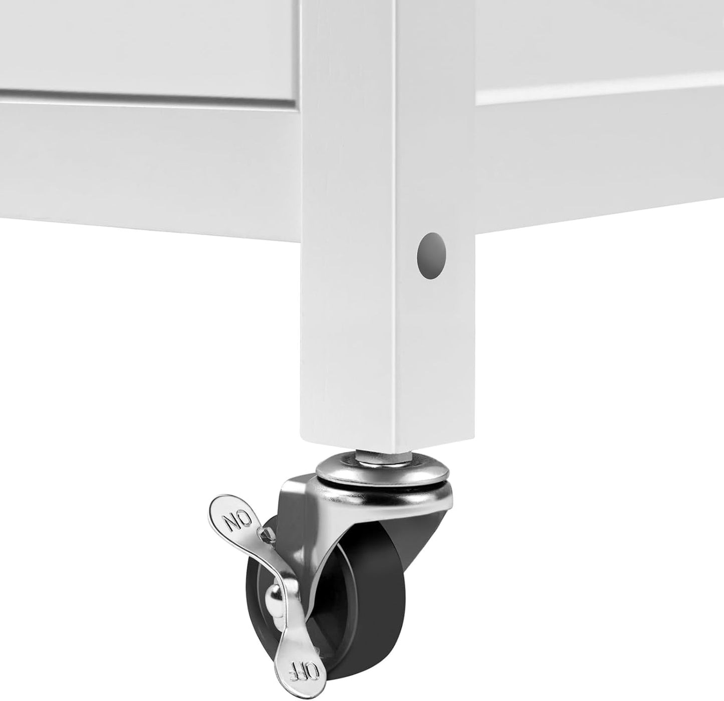 Yaheetech Rolling Kitchen Island with Single Door Cabinet, Kitchen Cart with Drawer on Swivel Wheels, Small Coffee Cart Microwave Stand with 3 Side Hooks for Dining Room, White