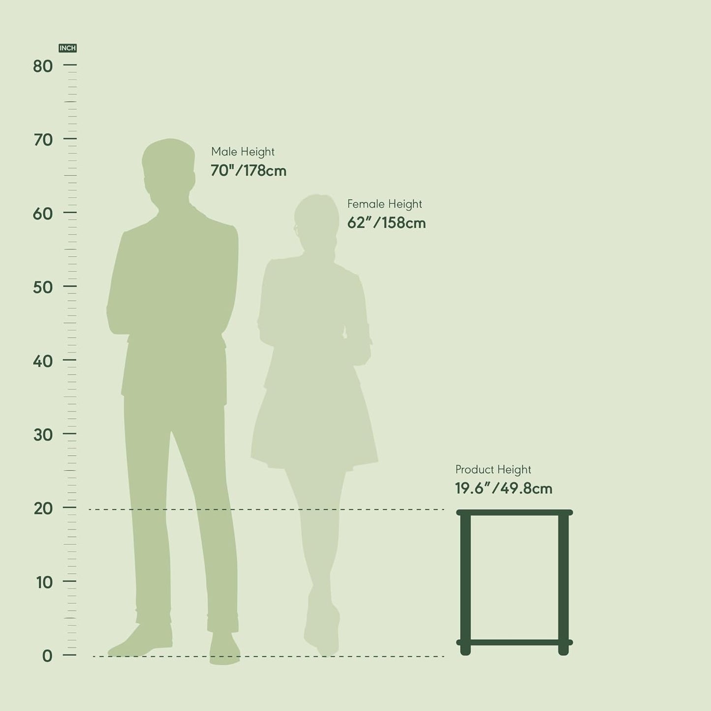 Furinno SIMPLISTIC Side Table Set of 2, 2-Tier End Table, Nightstand, Night Stand, Bedside Table, Easy Assembly, for Living Room, Bedroom, Espresso