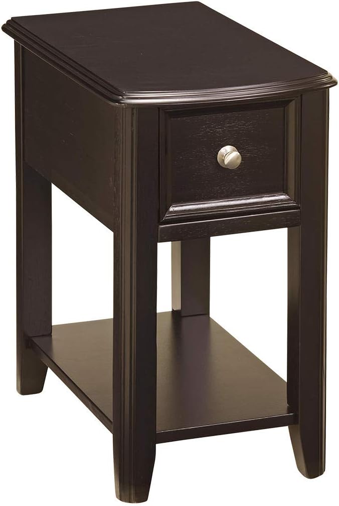 Signature Design by Ashley T007-527 Chair Side End Table, 24.50" W x 17.00" D x13.50 H, Medium Brown