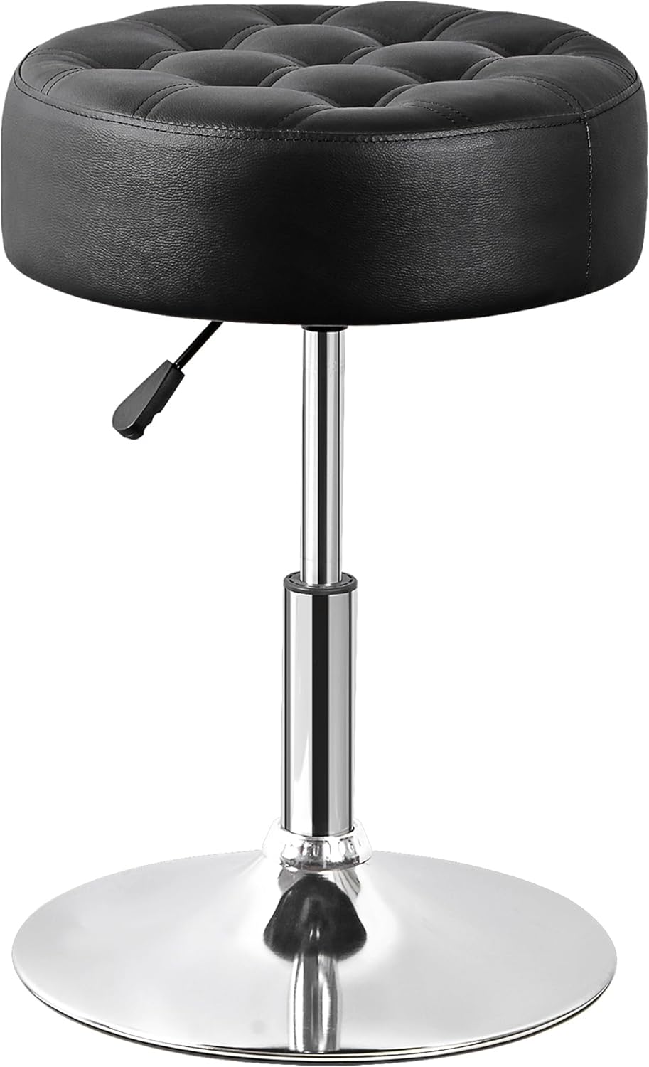 JupiterForce Adjustable Vanity Stool Chair for Makeup, 360° Swivel Makeup Vanity Chair Faux Leather Vanity Stool for Makeup Room, Bathroom and Living Room, White