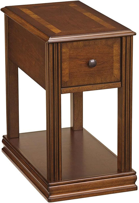 Signature Design by Ashley T007-527 Chair Side End Table, 24.50" W x 17.00" D x13.50 H, Medium Brown