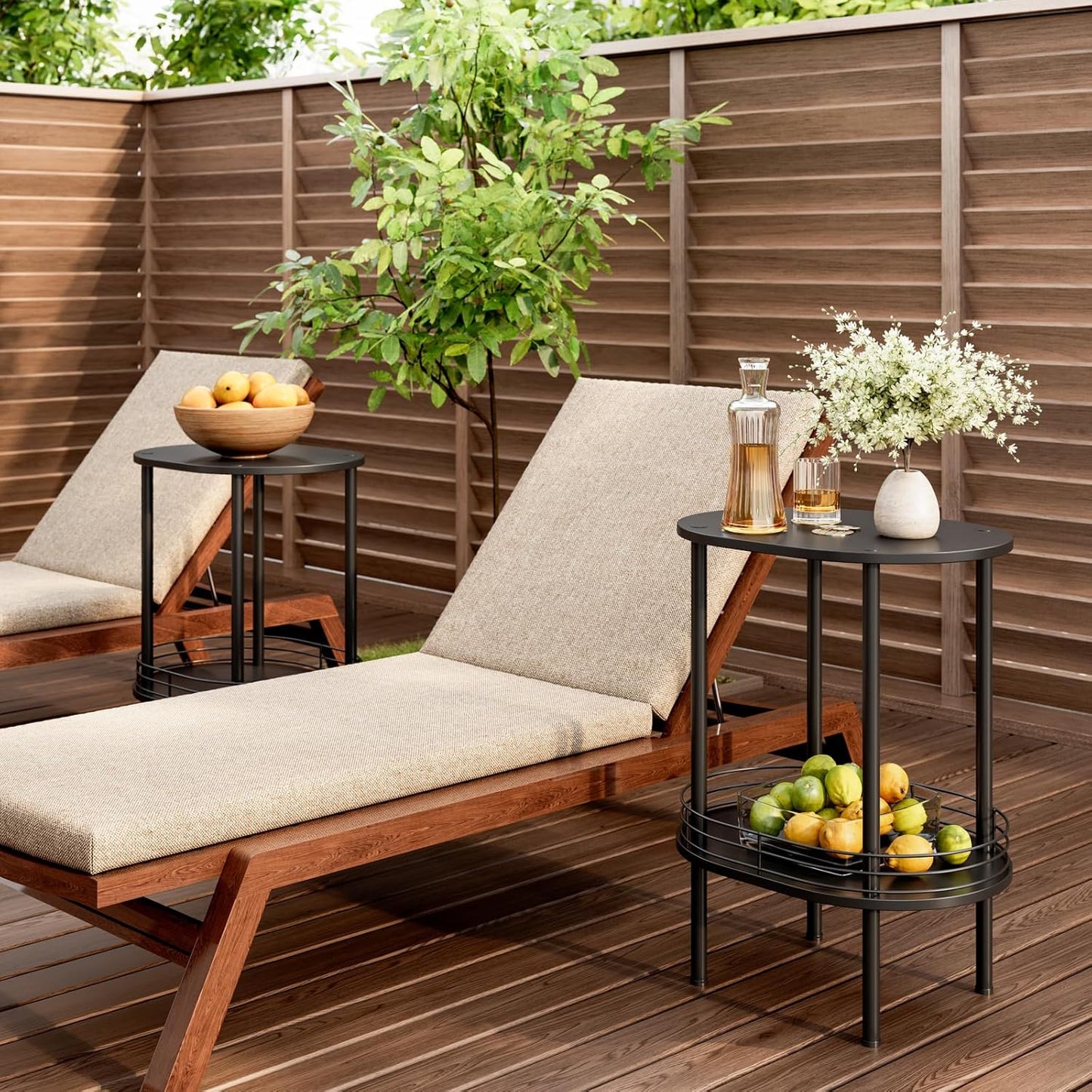 Small Round Side Table,Bedside Table with Storage, Morden Round Nightstand, Samll Side Table for Living Room，Bathroom，Bedroom, Nursery, Laundry, Black